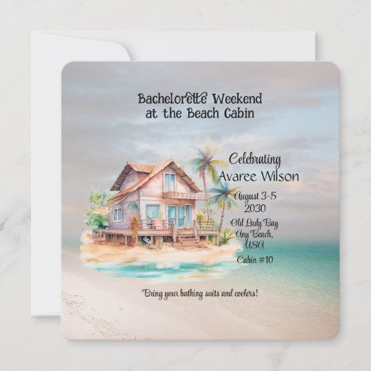 Beach House Bachelorette Party uitnodiging (Voorkant)