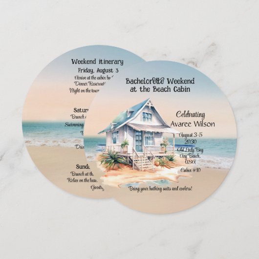 Beach House Bachelorette Party uitnodiging (Voorkant / Achterkant)