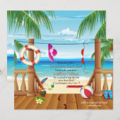 Beach House Bachelorette Party uitnodiging (Voorkant / Achterkant)