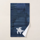 Beach House Bath Navy Coral (Serviette à main)