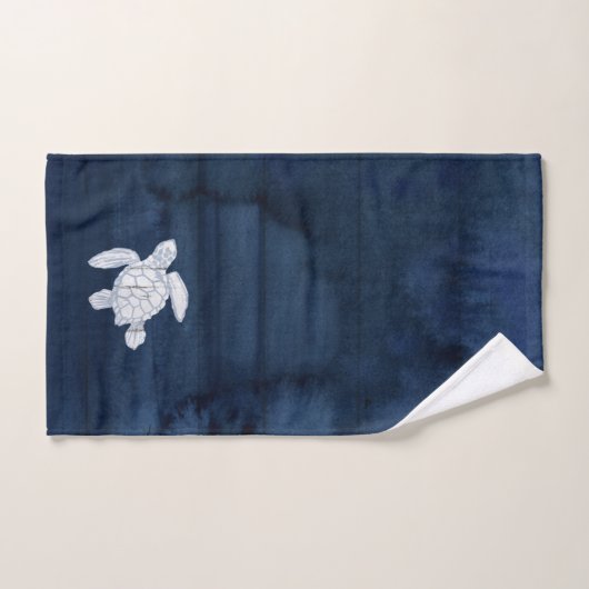 Beach House Bath Navy Coral (Serviette à main)