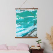 Beach House Blauwe abstracte golf Hangend Wandkleed (Slaapkamer)
