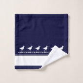 Beach house bleu marine Sandpipers (Gant de toilette)