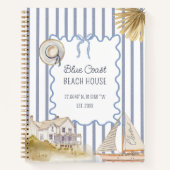 Beach House Blue Coastal Chic Guestbook Notitieboek (Voorkant)