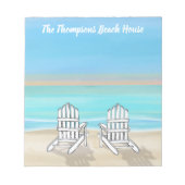 Beach House Blue Ocean gepersonaliseerd Notitieblok (Voorkant)