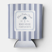 Beach House Blue Stripes Coastal Farmhouse Blikjeskoeler (Voorkant)