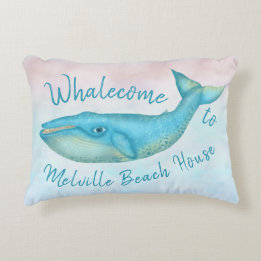 Beach House Blue Whale Nautical Whalecome | Naam Accent Kussen