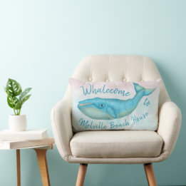 Beach House Blue Whale Nautical Whalecome | Naam Kussen