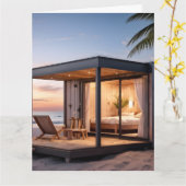BEACH HOUSE CARTE DE SALUT ANNIVERSAIRE (Fleur jaune)