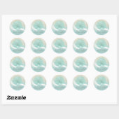 Beach House Clam Shell Aqua Blue ID623 Ronde Sticker (Vel)