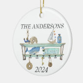 Beach House Costal Ocean Zee Decor Keramisch Ornament (Links)