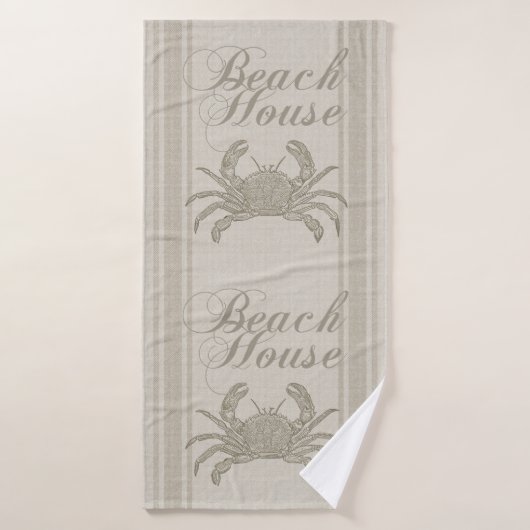 Beach House Crab Seashore Coastal  Bad Handdoek (Badhanddoek)