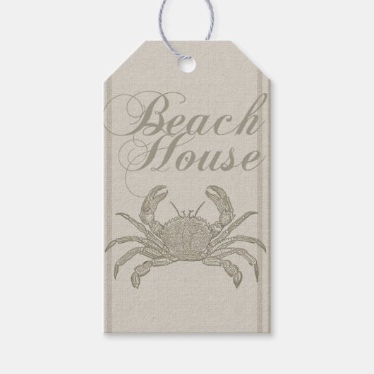 Beach House Crab Seashore Coastal  Cadeaulabel (Voorkant)