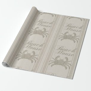 Beach House Crab Seashore Coastal  Cadeaupapier