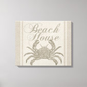 Beach House Crab Seashore Coastal Canvas Afdruk (Voorkant)