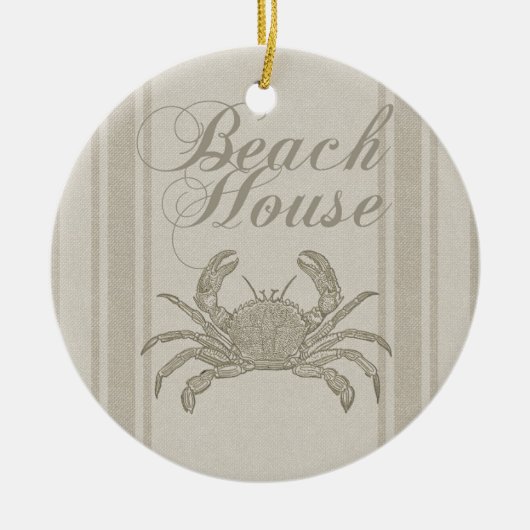Beach House Crab Seashore Coastal Keramisch Ornament (Voorkant)