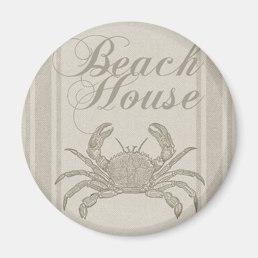 Beach House Crab Seashore Coastal Magneet (Voorkant)