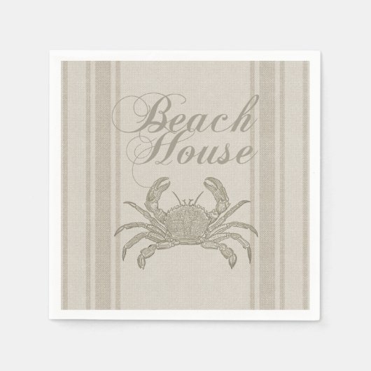 Beach House Crab Seashore Coastal  Servet (Voorkant)