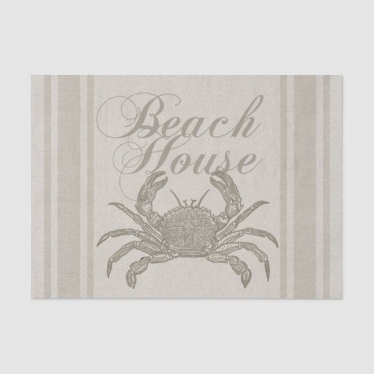 Beach House Crab Seashore Coastal Tissuepapier (Voorkant)