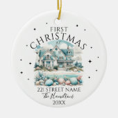 Beach House Custom Christmas Keramisch Ornament (Voorkant)