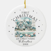 Beach House Custom Christmas Keramisch Ornament (Achterkant)