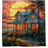 Beach House Douchegordijn (Voorkant)