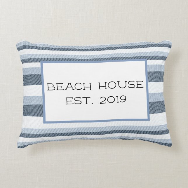 Beach House  Fade Stripe  Accent Kussen (Voorkant)