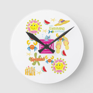 Beach House Fun Clock Ronde Klok