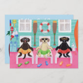 Beach House Invitation de la fête des garçons du L (Devant / Derrière)