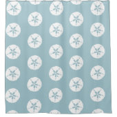 Beach House Kusteend Ei Blauw Nautische Shells Douchegordijn (Voorkant)