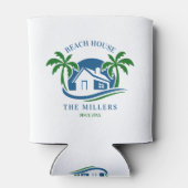 Beach House Logo Aangepaste tekst Blikjeskoeler (Achterkant)