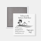 Beach House Magnet Vacances Location Wifi Mot de p (Recto/Verso)
