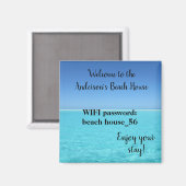 Beach House Magnet Vacances Location Wifi Mot de p (Recto/Verso)