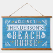 Beach House Nautical Coastal Shells Aangepaste naa Hangend Wandkleed (Voorkant)