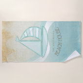 Beach House Nautical Sailboat Aqua Blue ID623 Strandlaken (Voorkant)
