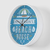 Beach House Nautical Sailboat Shells Aangepaste na (Hoek)