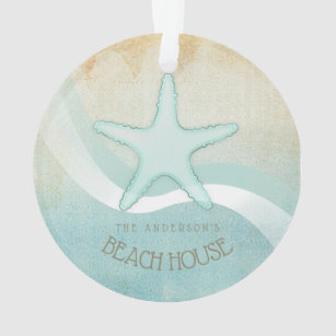 Beach House Nautical Starfish Aqua Blue ID623