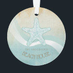 Beach House Nautical Starfish Aqua Blue ID623<br><div class="desc">Ce design d'ornement acrylique dans les couleurs douces de la mer et du sable vous permet d'ajouter facilement votre propre nom et texte en utilisant le modèle fourni. L'image simple de l'étoile de mer sur un arrière - plan d'aquarelle en détresse est mise en évidence par un accent de vague...</div>