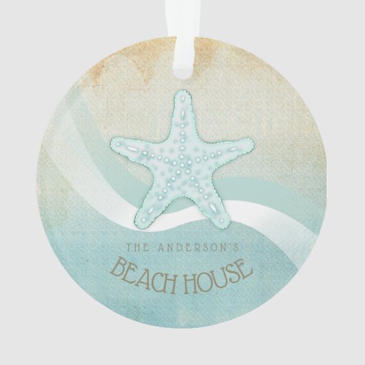 Beach House Nautical Starfish Aqua Blue ID623 (dos)