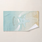 Beach House Nautical Starfish Aqua Blue ID623 (Serviette à main)