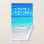 Beach House Ocean Blue Family (Serviette à main)