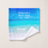 Beach House Ocean Blue Family (Gant de toilette)