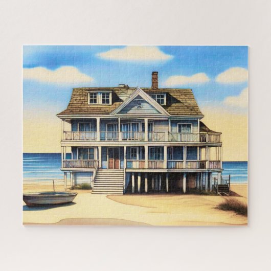Beach House op het zand Legpuzzel (Horizontaal)