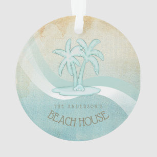 Beach House Palm Trees Aqua ID623