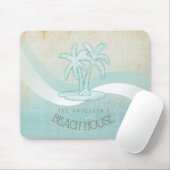 Beach House Palm Trees Aqua ID623 Muismat (Met muis)
