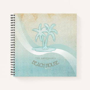 Beach House Palm Trees Aqua ID623 Notitieboek