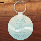 Beach House Palm Trees Aqua ID623 Sleutelhanger (Voorkant)