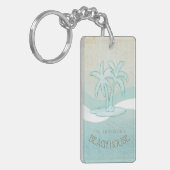 Beach House Palm Trees Aqua ID623 Sleutelhanger (Voorkant Links)