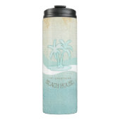Beach House Palm Trees Aqua ID623 Thermosbeker (Voorkant)