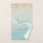 Beach House Pêcheur nautique Aqua Blue ID623 (Serviette à main)